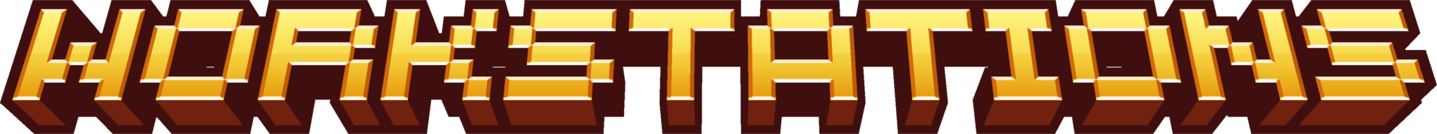 Golden Minecraft themed Workstations title