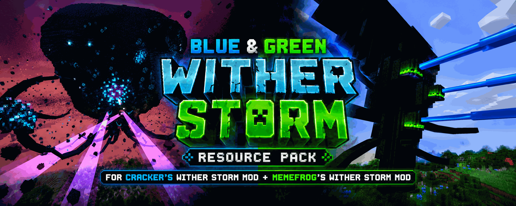 blue and green wither storm pack