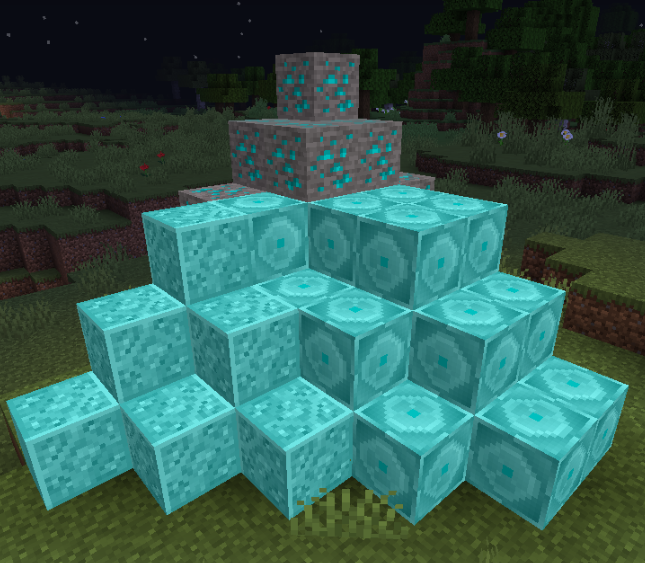 All blocks (except the ore block) that can be crafted. they glow. It is used for decorative purposes