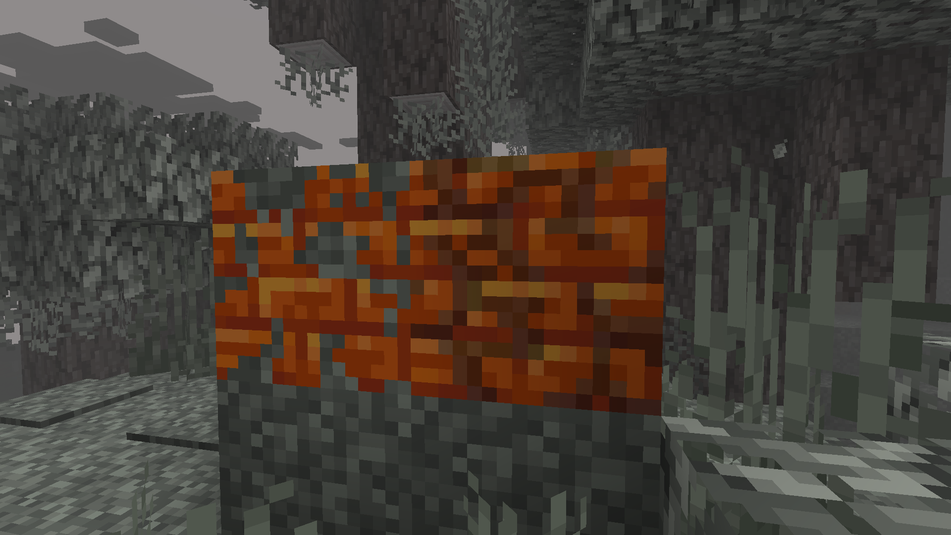 Cracked and mossy resin bricks