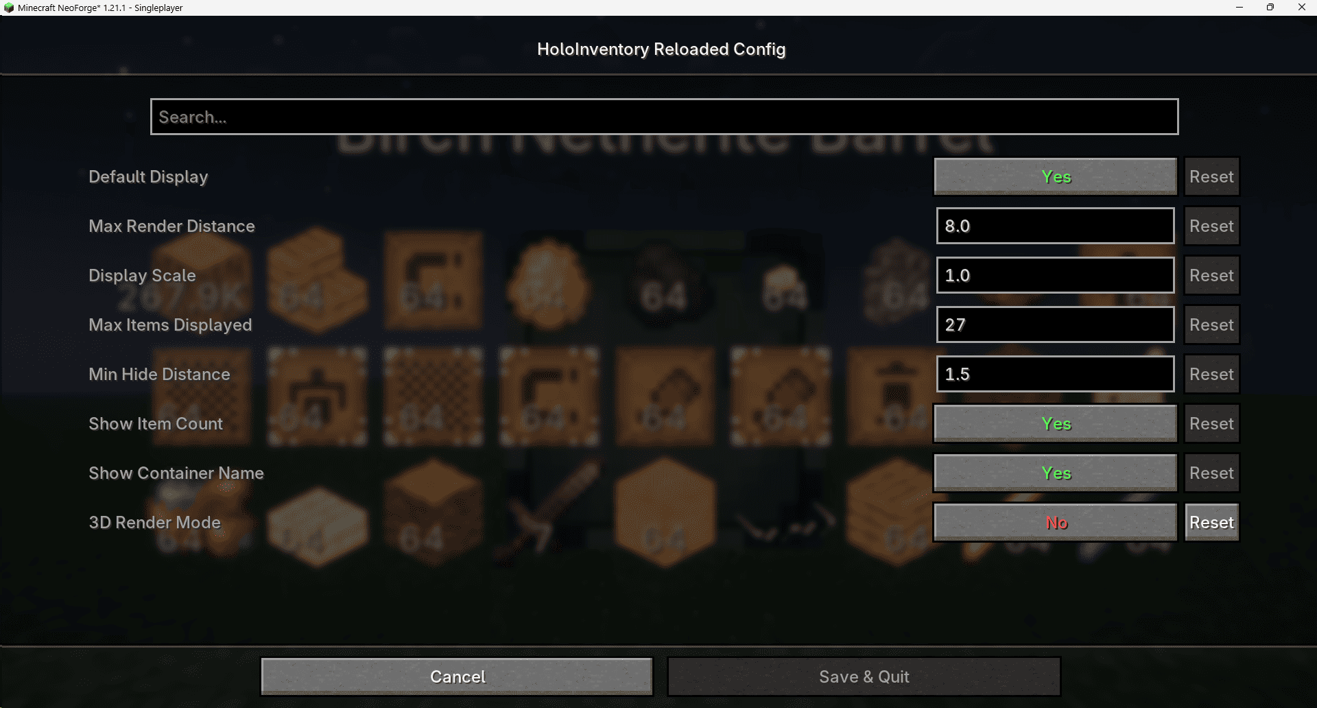 Config Interface, requires Cloth Config API