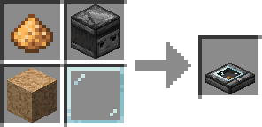 Badge Detector recipe : one glass pane, one glowstone dust, one corkboard block, one detector (shapeless)