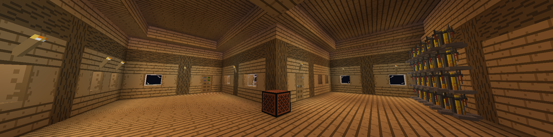 Inside of a house made of wood