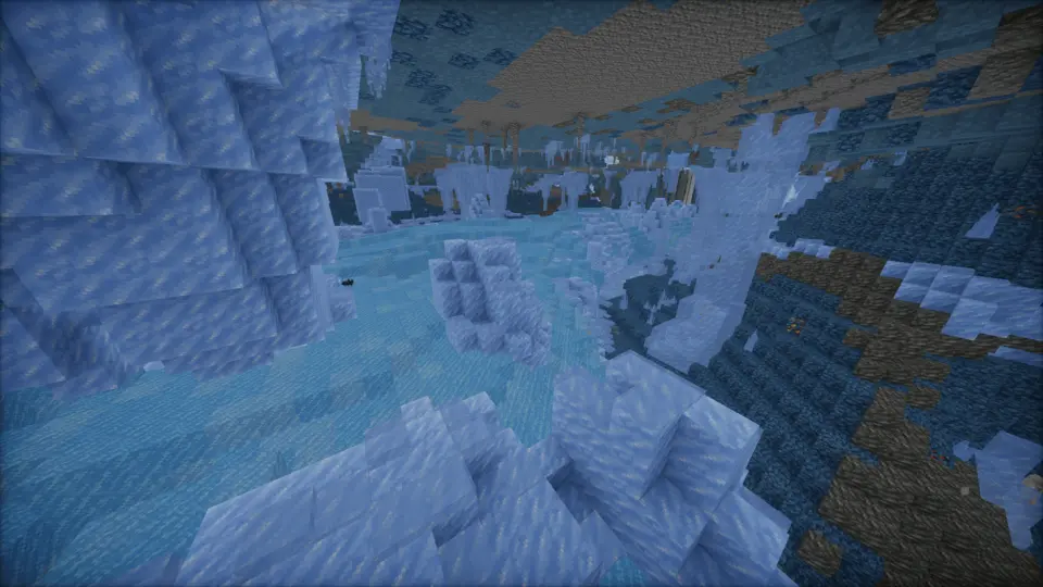 A huge glacier spanning many chunks