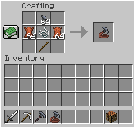 The Image shows how to craft a Grappling Hook