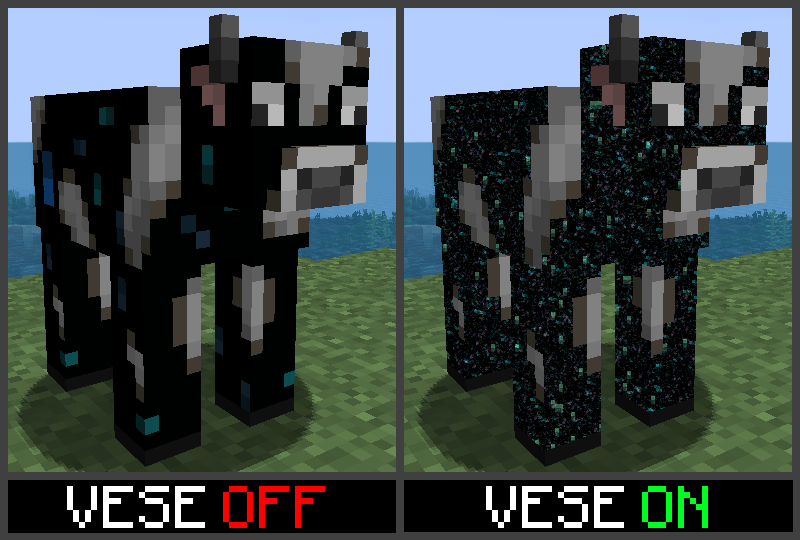 A side by side comparison showing a fallback texture.