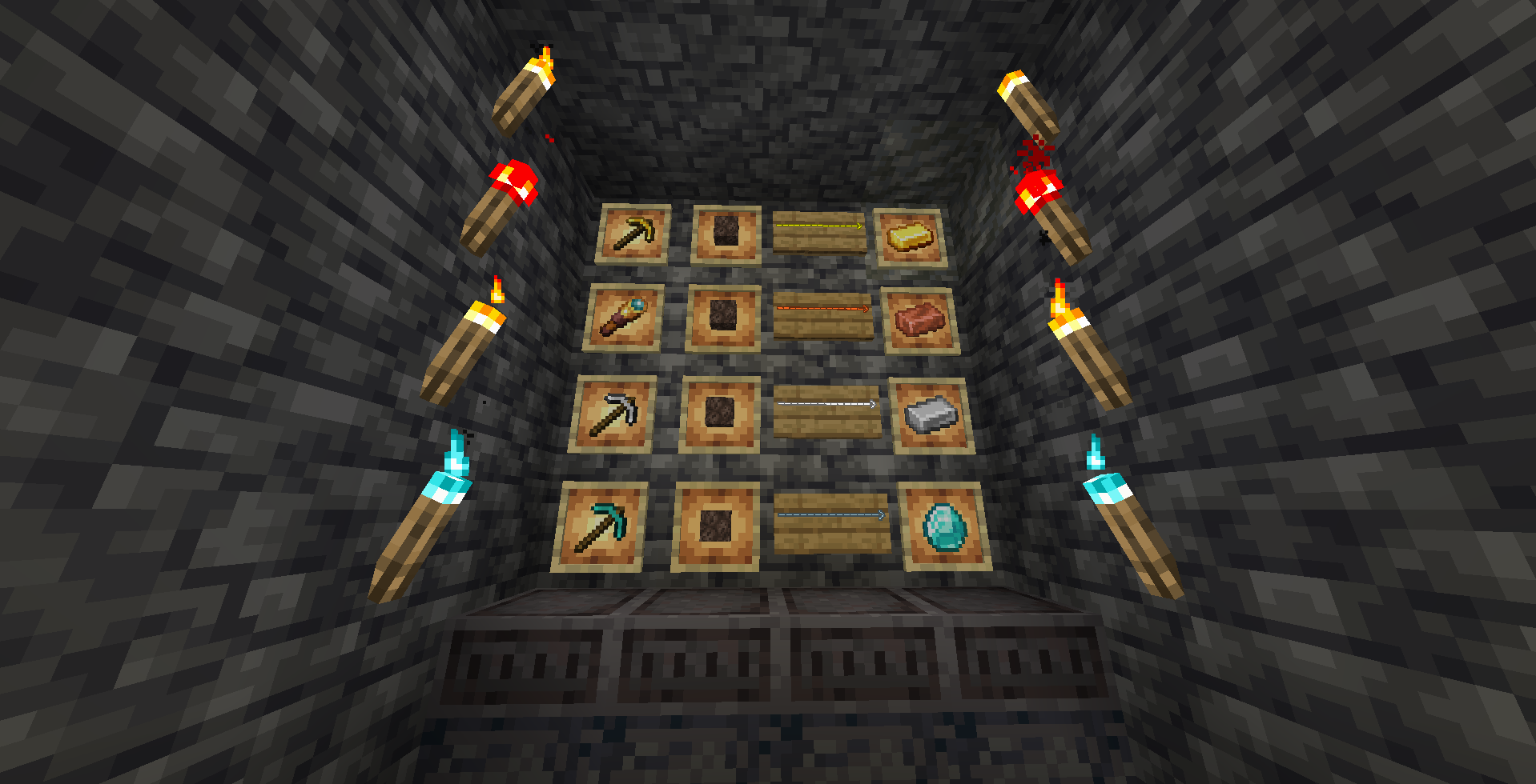Blacksmiths Recycler: Ore Item + Soul Sand > Ingots (does'nt support netherite)