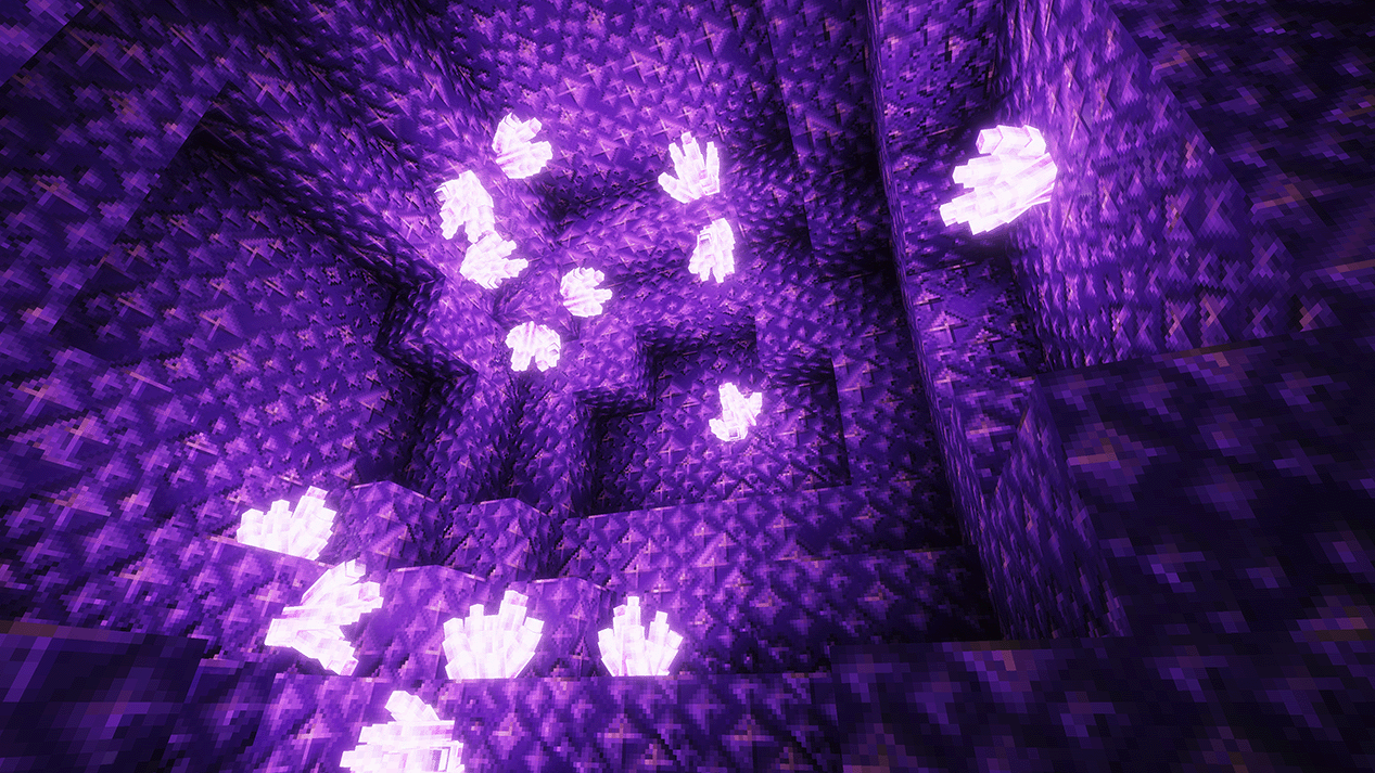 Photo showing the new PBR Textures inside a geode with Solas Shaders.
