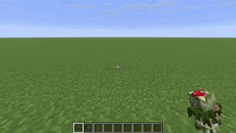 A looping gif showcasing how to turn a Mob Item back into a mob