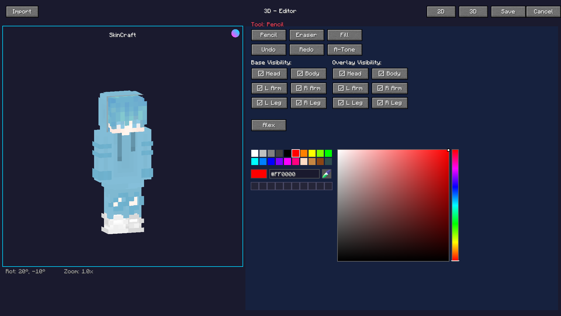 Showcase about the unique mechanic of creating your skin inside Minecraft.