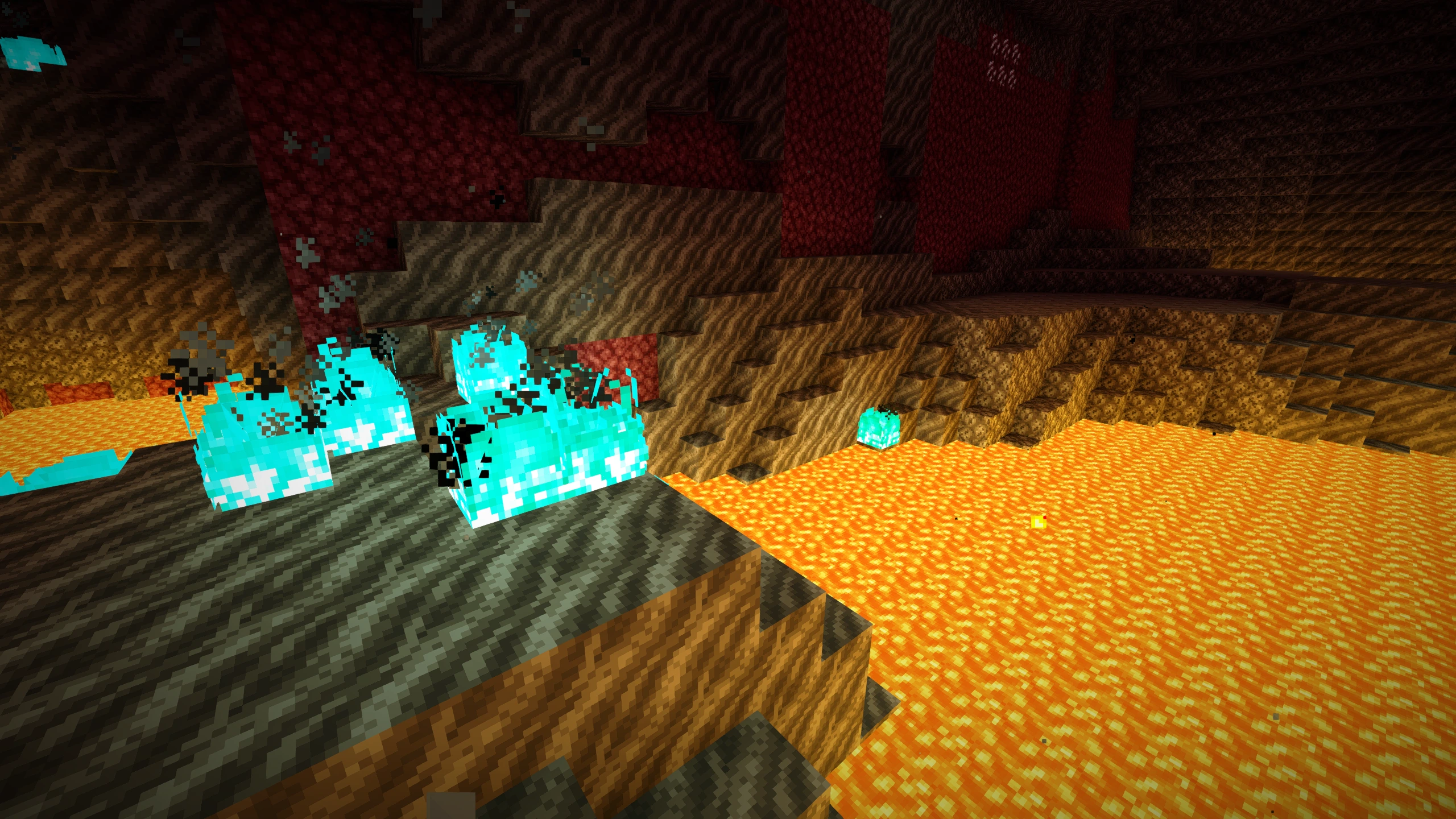 Screenshot of light index-based block light in the nether