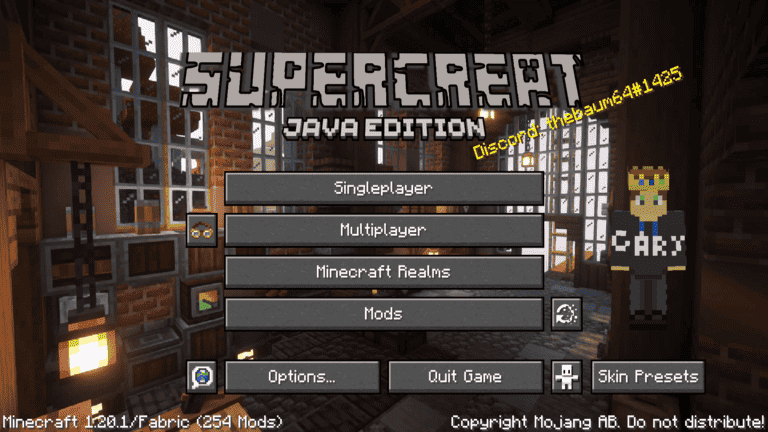 What it looks like in the main menu
