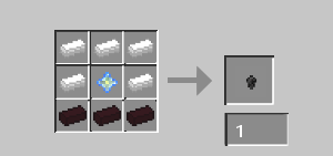 Recipe for Bedrock Nugget (one nether star in middle, 3 nether bricks on bottom and iron on everything else)