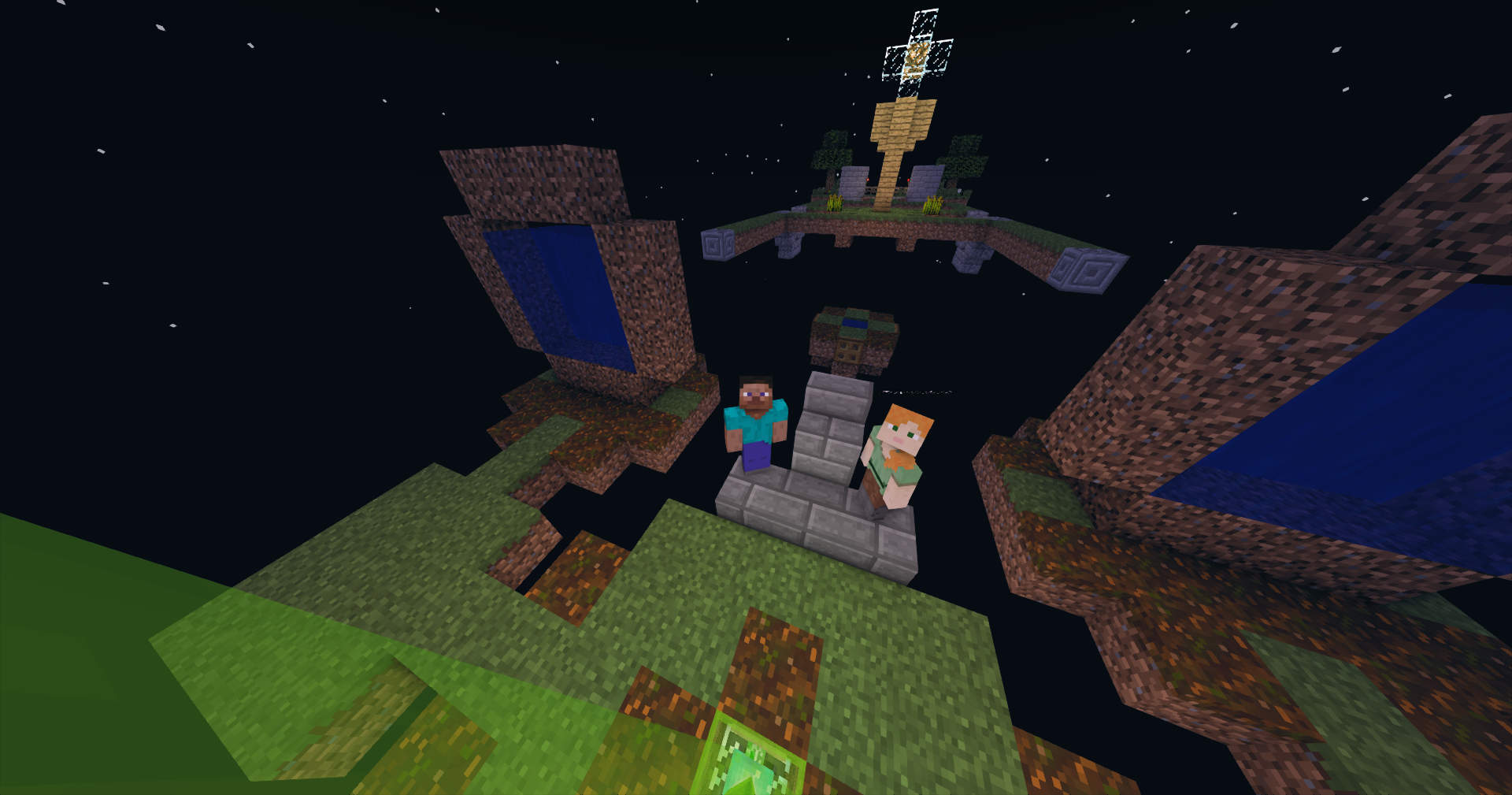 Two players are standing and waiting for the game to start.