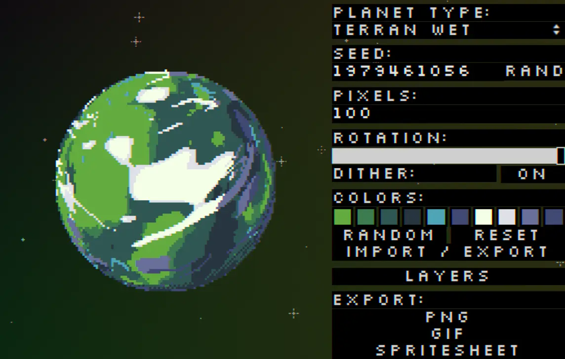 Deep-Fold's planet creation tool