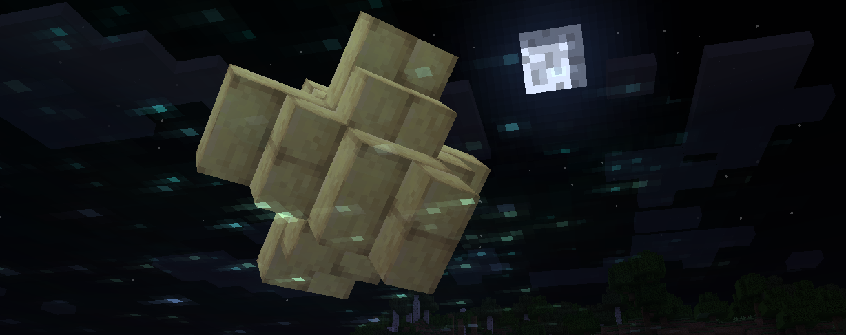 A sable contraption floating in the void sea in the overworld