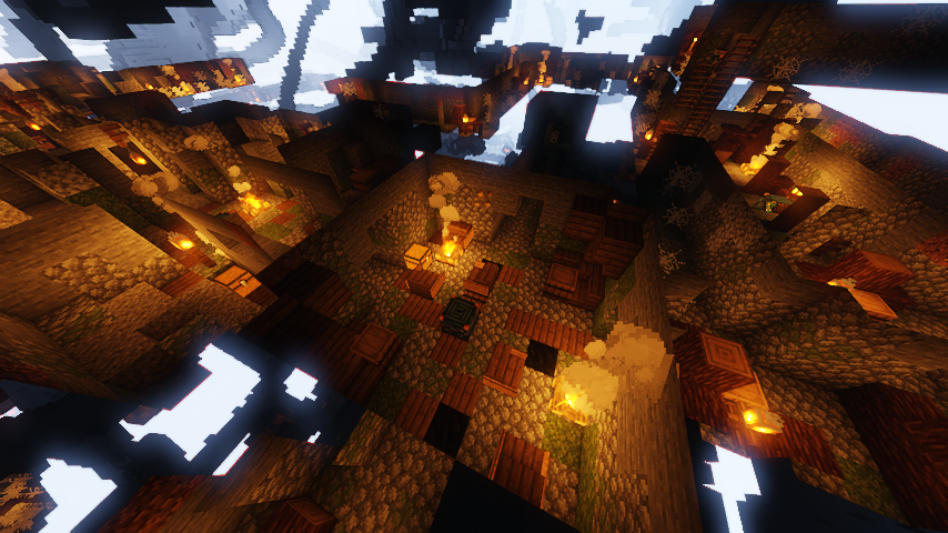 A dungeon deep underground. full of barrels and trial spawners.