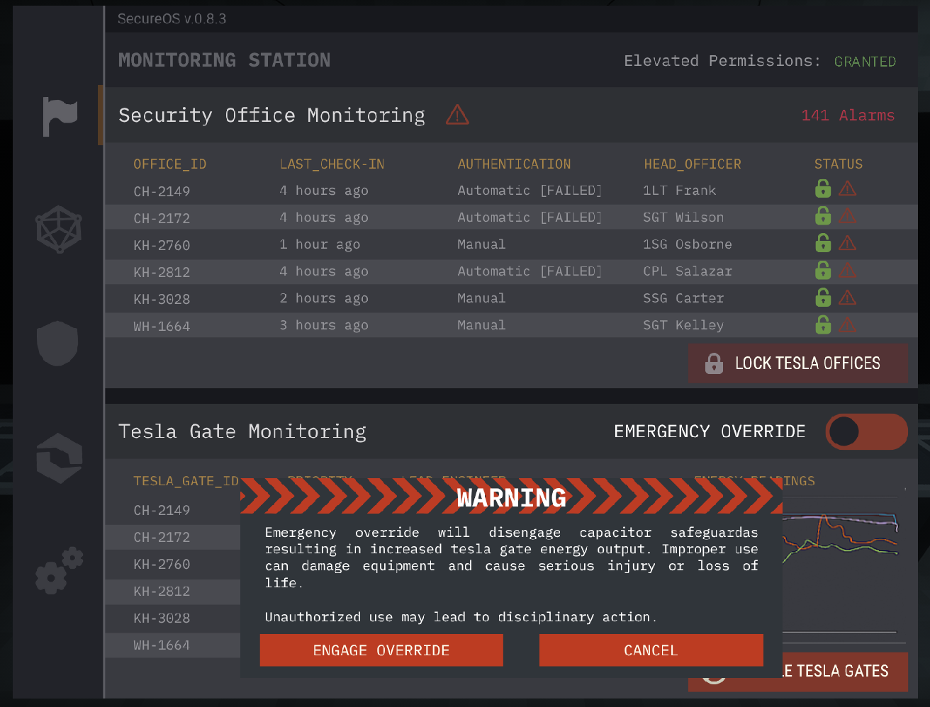 Tesla Gate Terminal Emergency Override