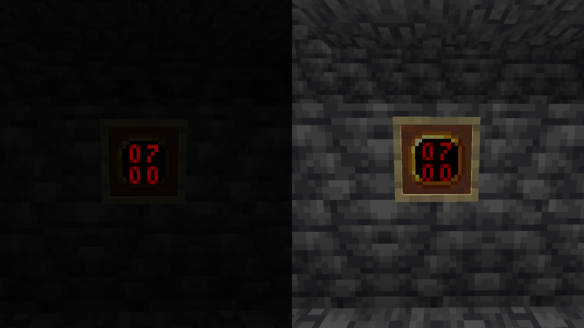 The clock in the dark and in the light