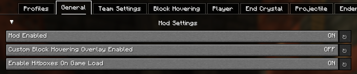 General Config Screen