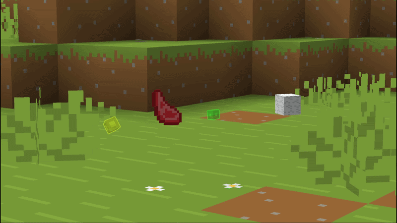 experience orbs floating next to mutton and wool