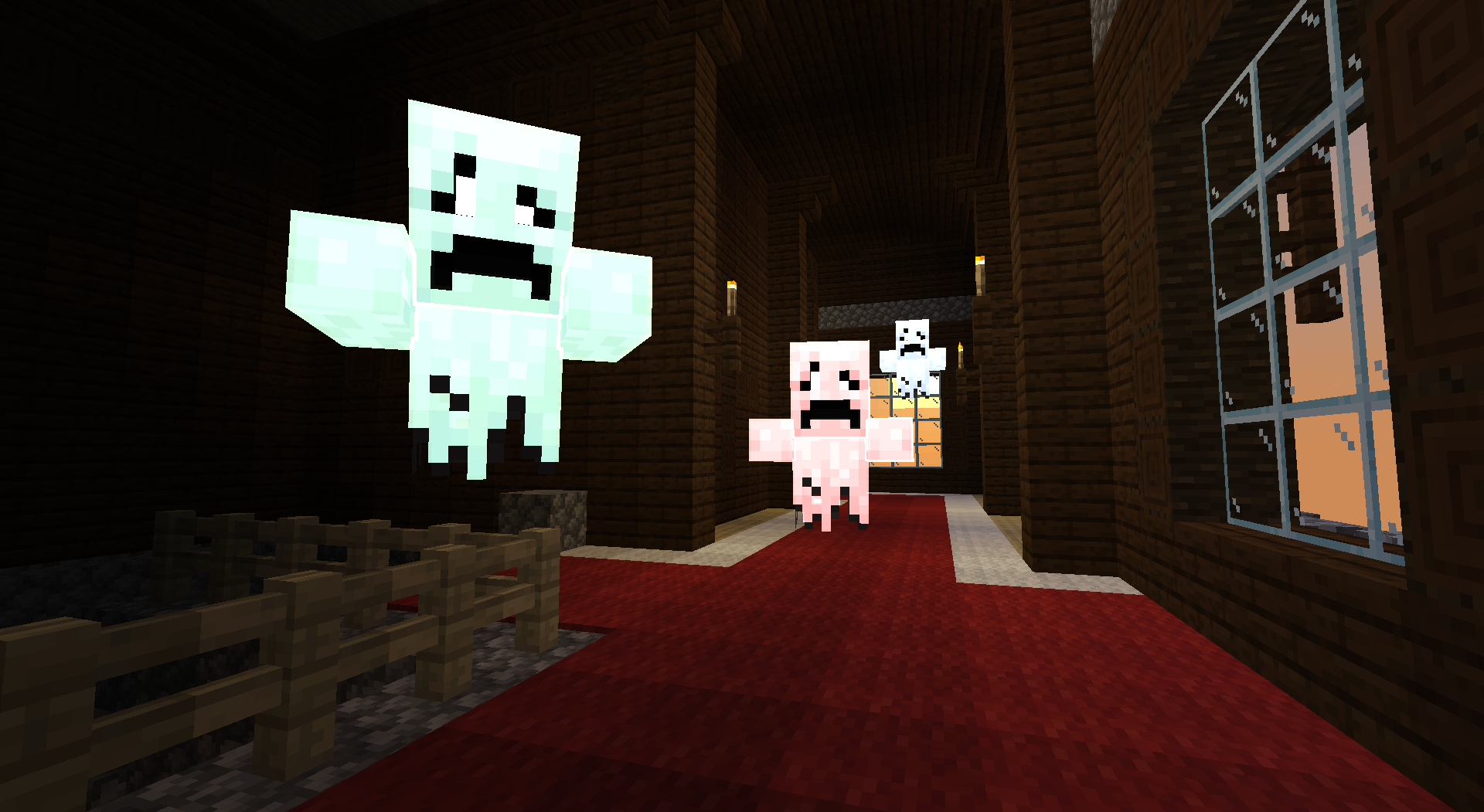 Three ghosts in a Woodland Mansion