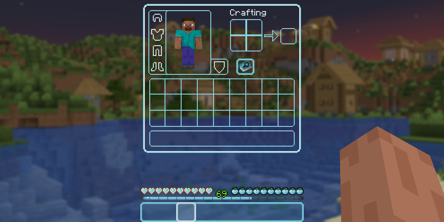 inventory open with hotbar visible