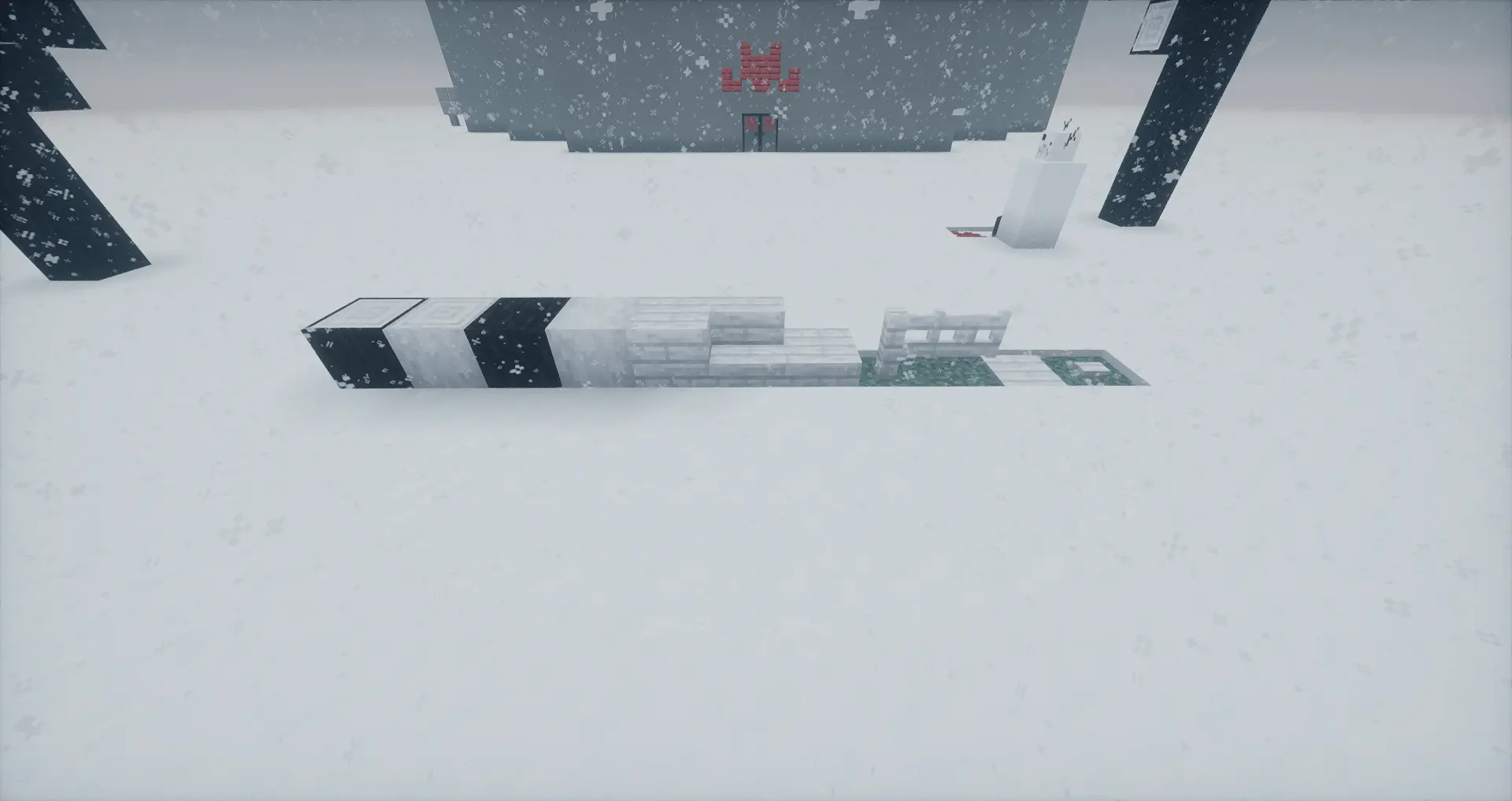 Dead snow covered blocks