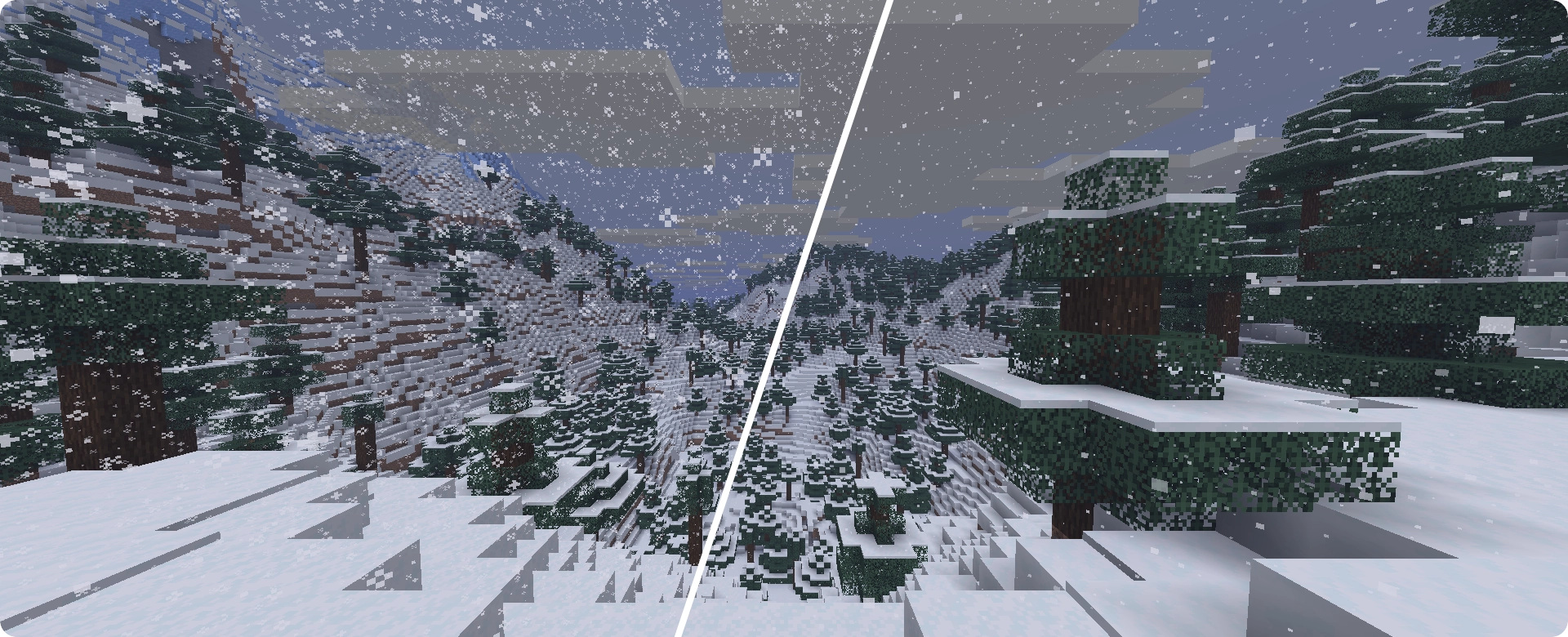 Snow before and after