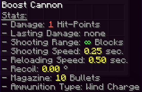 This image shows the boost cannon stats.