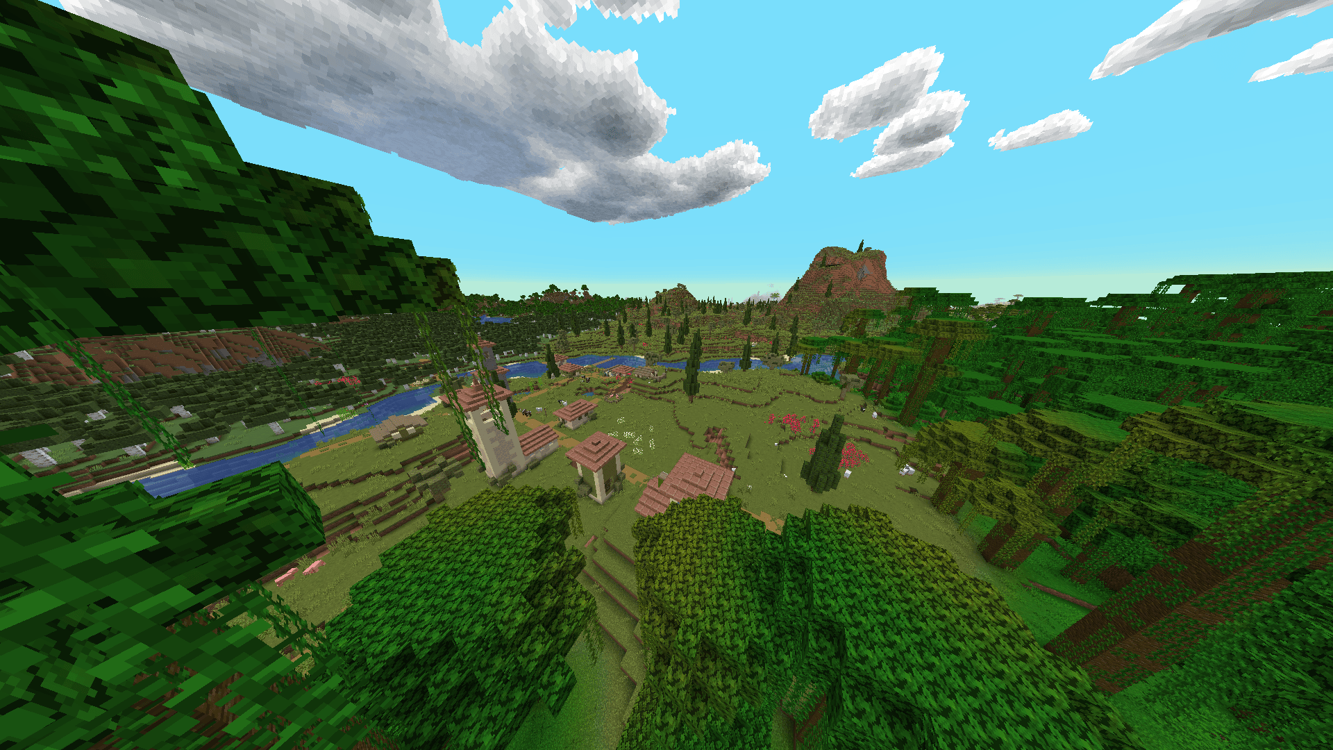 village infront jungle view