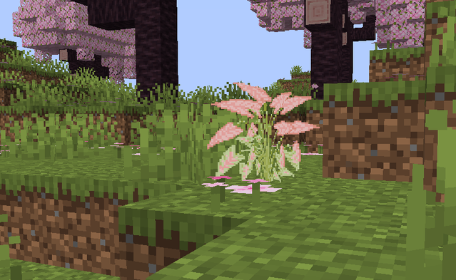 Pink Syngonium found in a cherry groove biome