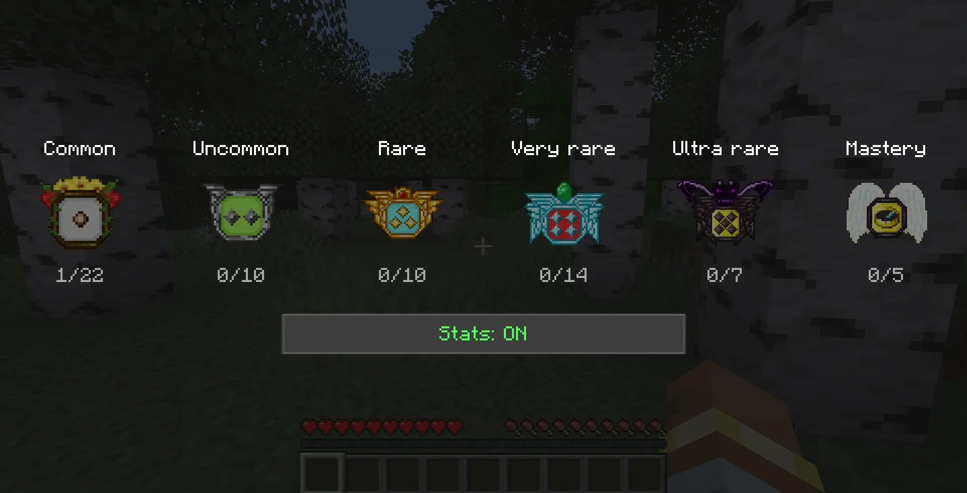 Main screen with the six tiers and their progress