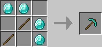 Diamond pickaxe recipe