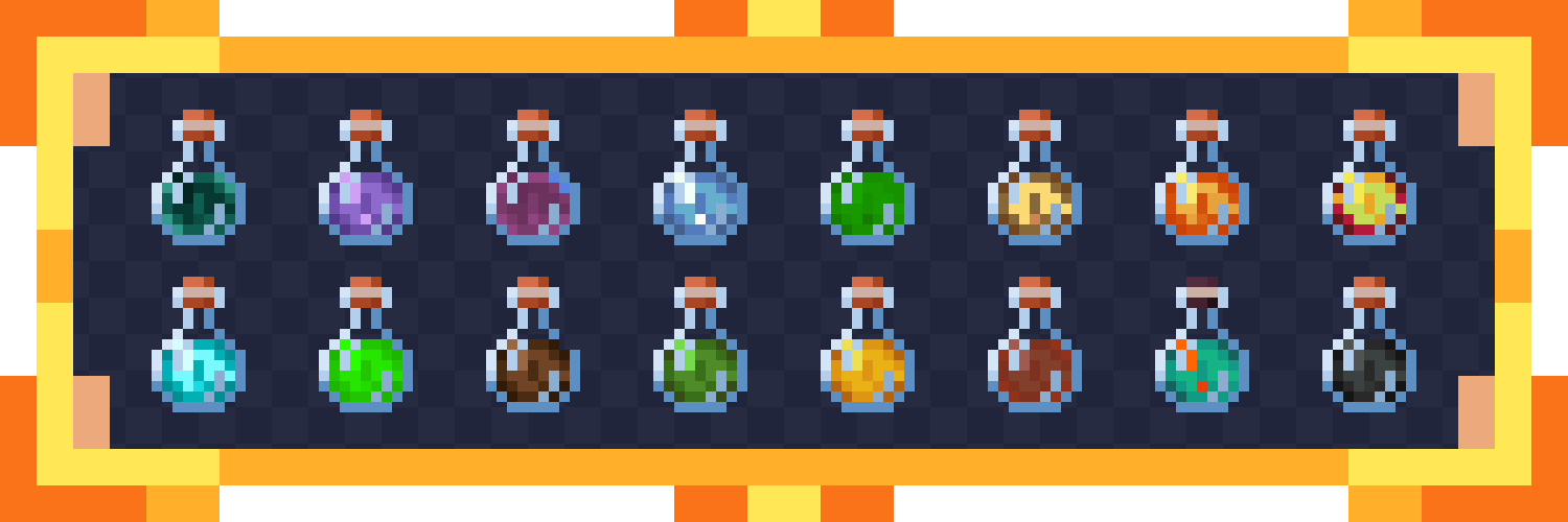 Pictures shows the different potions this mod adds