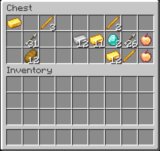 Minecraft chest with loot