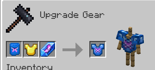 Chrysalis Relyx recipe screenshot. Smithing table GUI with one Helx Smithing Template, a Gold Chestplate and a Chrysalis Relyx.