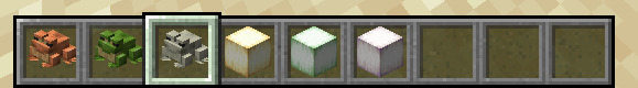 All Handheld Frog variants with all three froglights.