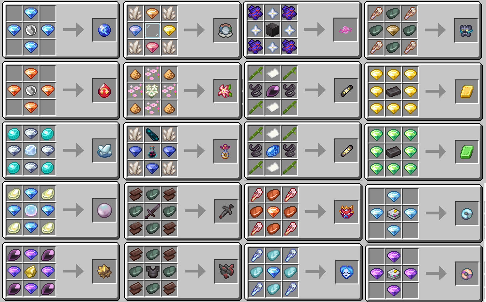 All legendary item recipes
