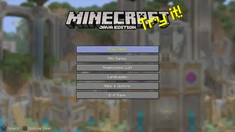 A picture of the title screen from this modpack