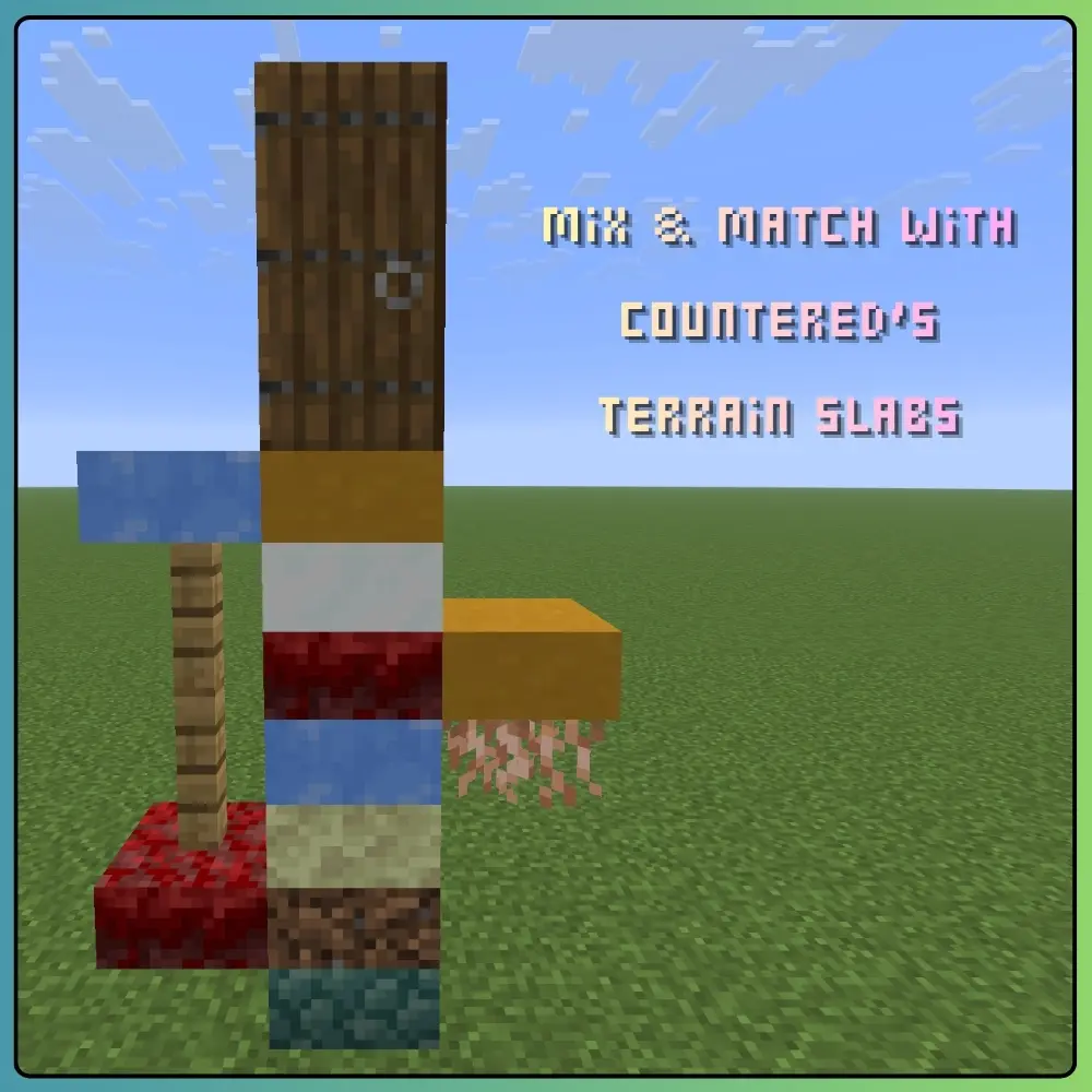 Multiple combined custom slabs from Countered's Terrain Slabs, showcasing how different types of slabs can be combined.