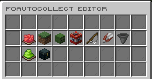 FoAutoCollect editor main menu with collection categories