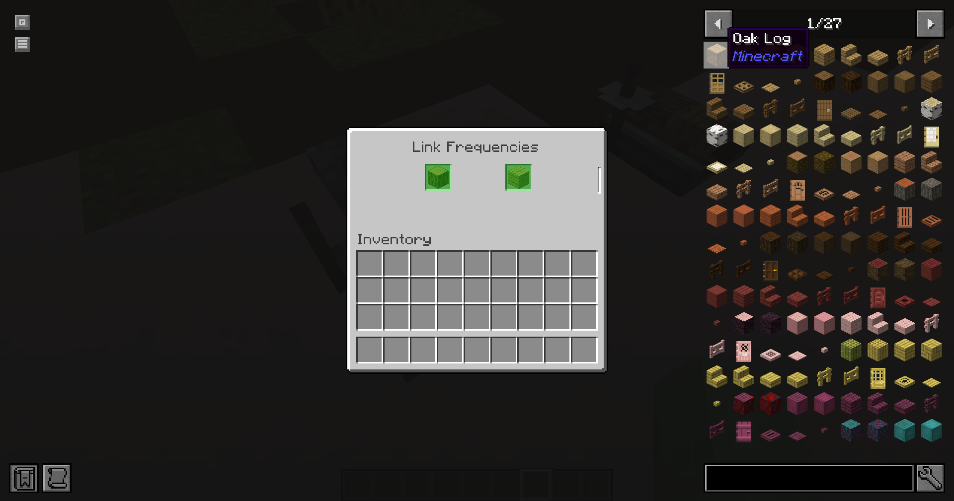 Setting redstone link frequency