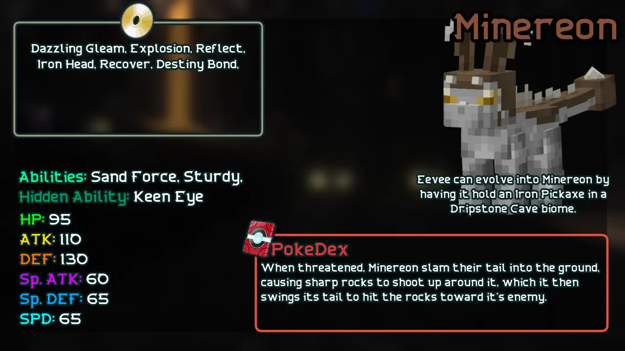 Minereon's Description Card