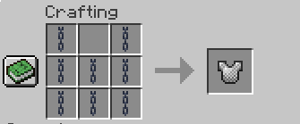 You can craft a chainmail chestplate using 8 chains.