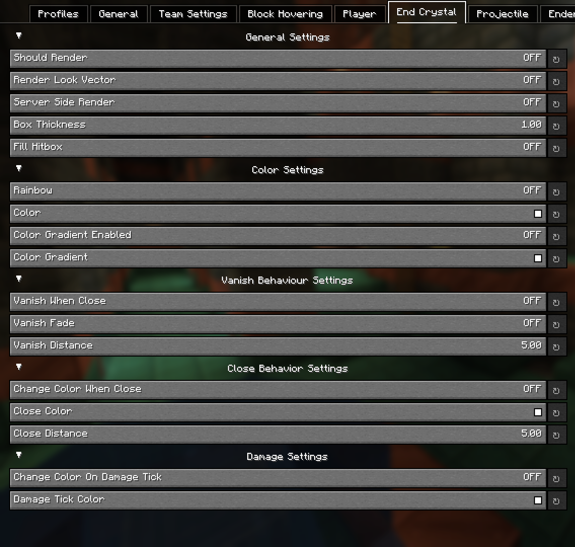 Entity Config Screens