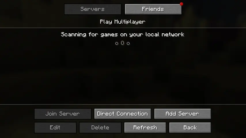 multiplayerscreen with friend notification