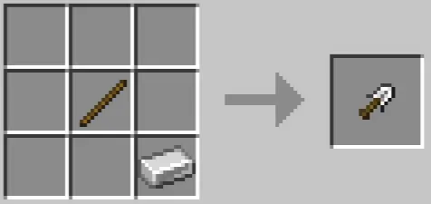 Crafting recipe for Spade
