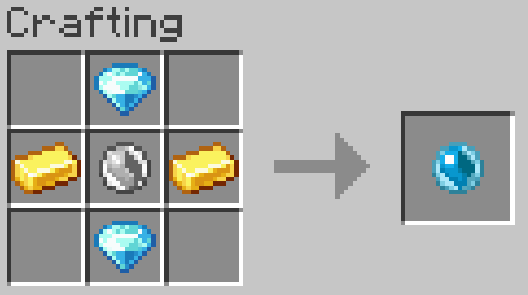 top: ice gem, middle: mega stone, sides: gold ingot, bottom: ice gem