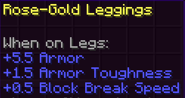 Stats of the rose-gold leggings